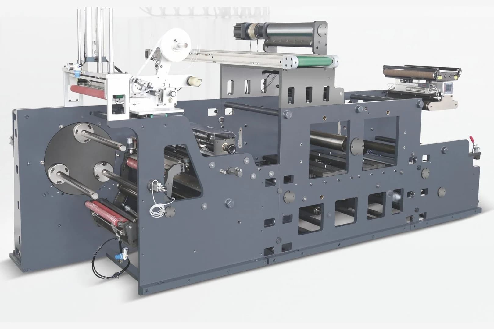 A three axis automatic rewinding line for finished label rolls