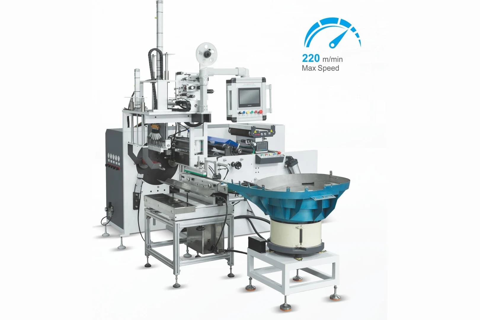 A fully automatic label slitting machine