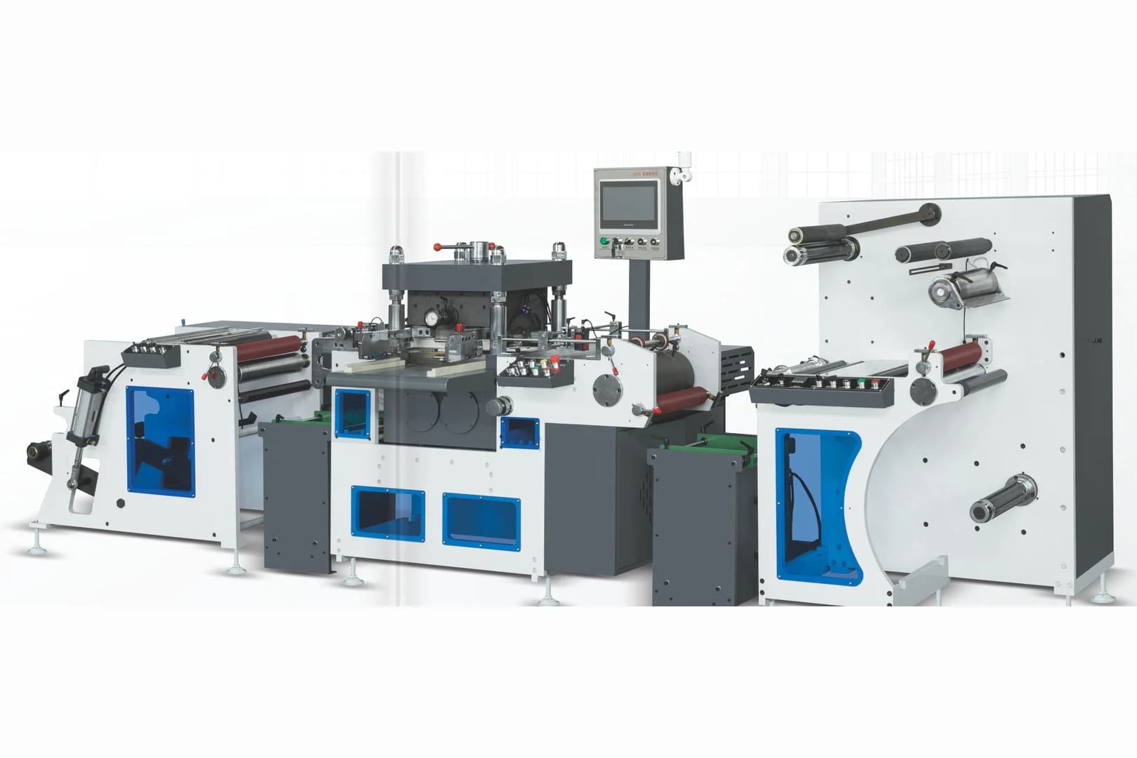 A high speed flat bed label die cutting machine
